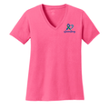 LPC54V Port & Co® Women's Core Cotton V-Neck Tee - Neon Pink