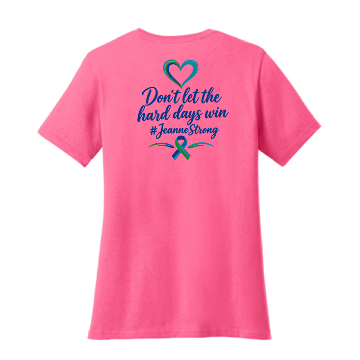 LPC54V Port & Co® Women's Core Cotton V-Neck Tee - Neon Pink